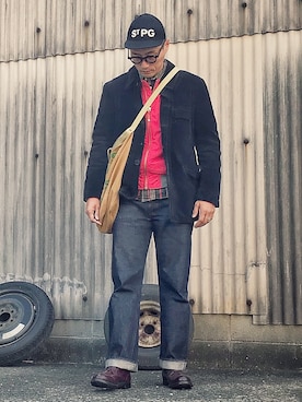 「Levi's」｜「アイテム（キャップ）」を使った、Leeさん（メンズ・174cm）の冬コーディネート