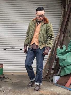 「working style」｜「アイテム（ミリタリージャケット）」を使った、Leeさん（メンズ・174cm）の冬コーディネート