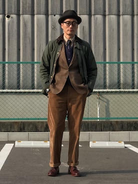 「DAKS（ダックス）のアイテム（ジャケット/アウター）」を使った、Leeさん（メンズ・174cm）の冬コーディネート