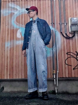「Levis」｜「アイテム（サロペット/オーバーオール）」を使った、Leeさん（メンズ・174cm）の春コーディネート