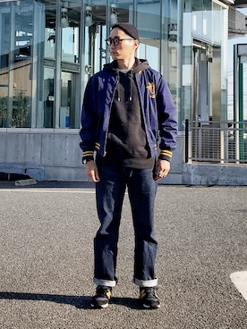 「スイングトップ」｜「Levi's（リーバイス）のアイテム」を使った、Leeさん（メンズ・174cm）の春コーディネート