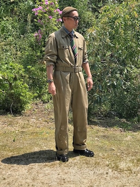 「アイテム（オールインワン・サロペット）」を使った、Leeさん（メンズ・174cm）の春コーディネート