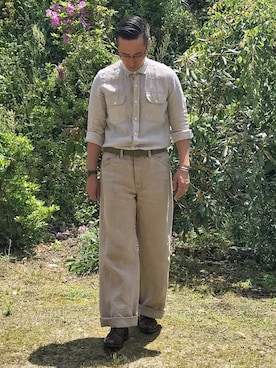 「天然素材」｜Leeさん（メンズ・174cm）の春コーディネート