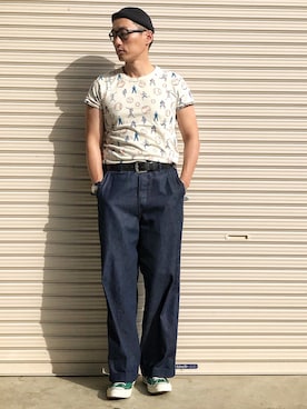 「501（ゴーマルイチ）のアイテム」を使った、Leeさん（メンズ・174cm）の夏コーディネート