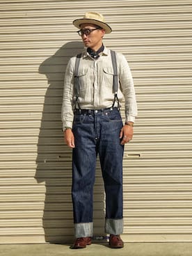 「THE H.W. DOG & CO. （ザエイチダブリュドックアンドコー）のアイテム」を使った、Leeさん（メンズ・174cm）の夏コーディネート