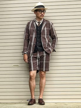 「ニコアンド」｜「アイテム（フォーマルスーツ/小物）」を使った、Leeさん（メンズ・174cm）の夏コーディネート
