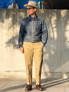 「Levi's」｜「アイテム（デニムジャケット）」を使った、Leeさん（メンズ・174cm）の冬コーディネート