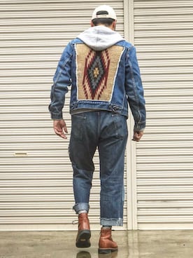 「501（ゴーマルイチ）のアイテム」を使った、Leeさん（メンズ・174cm）の冬コーディネート