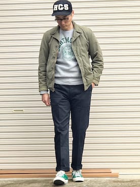 「Levi's（リーバイス）のアイテム（チノパンツ）」を使った、Leeさん（メンズ・174cm）の冬コーディネート
