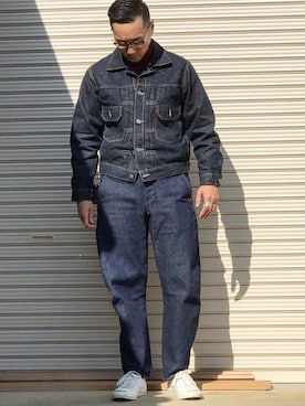 「Levi's」｜「アイテム（デニムジャケット）」を使った、Leeさん（メンズ・174cm）の春コーディネート