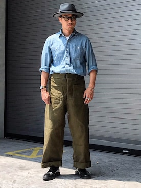 「THE H.W. DOG & CO. （ザエイチダブリュドックアンドコー）のアイテム」を使った、Leeさん（メンズ・175cm）の夏コーディネート