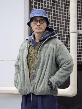 「WAIPER.inc（ワイパーインク）のアイテム（帽子）」を使った、Leeさん（メンズ・174cm）の冬コーディネート