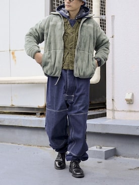 「つなぎ」｜Leeさん（メンズ・174cm）の冬コーディネート