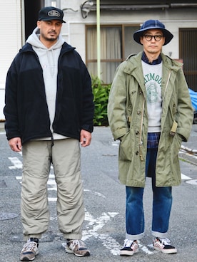 「WAIPER.inc（ワイパーインク）のアイテム（モッズコート）」を使った、Leeさん（メンズ・174cm）の冬コーディネート