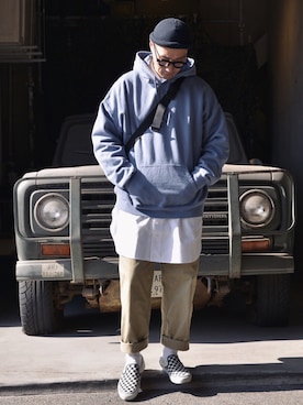 「Champion」｜Leeさん（メンズ・174cm）の春コーディネート