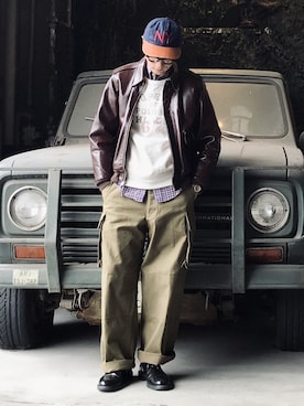 「POLO RALPH LAUREN（ポロ ラルフ ローレン）のアイテム（スウェット）」を使った、Leeさん（メンズ・174cm）の春コーディネート