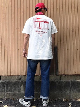 「BARNS（バーンズ）のアイテム」を使った、Leeさん（メンズ・174cm）の春コーディネート