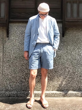 「UNIQLO U」｜「アイテム（帽子）」を使った、Leeさん（メンズ・174cm）の春コーディネート