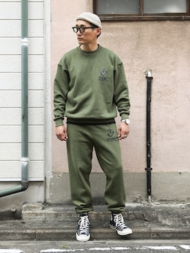 「アイテム（ニットキャップ/ビーニー）」を使った、Leeさん（メンズ・174cm）の春コーディネート