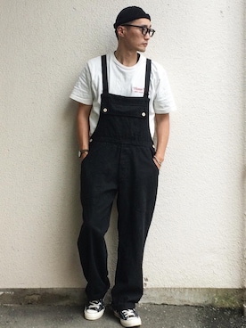 「WAIPER.inc（ワイパーインク）のアイテム（オールインワン・サロペット）」を使った、Leeさん（メンズ・174cm）の夏コーディネート
