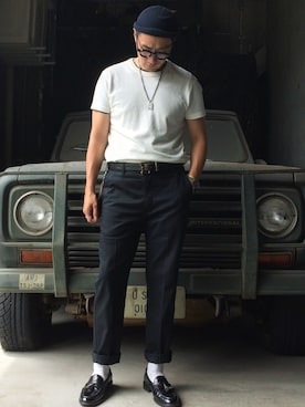 「Levi's（リーバイス）のアイテム（チノパンツ）」を使った、Leeさん（メンズ・174cm）の夏コーディネート