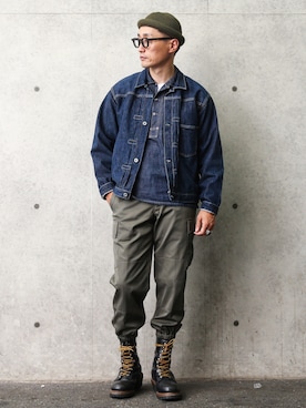 「ROTHCO（ロスコ）のアイテム（帽子）」を使った、Leeさん（メンズ・174cm）の秋コーディネート