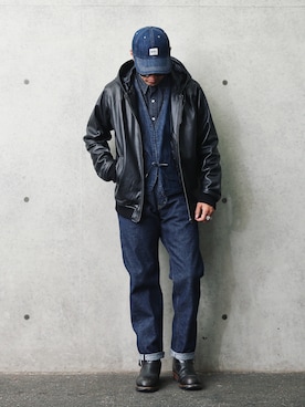 「WAIPER.inc（ワイパーインク）のアイテム（ブルゾン）」を使った、Leeさん（メンズ・174cm）の秋コーディネート