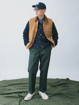 「ワークパンツ」｜Leeさん（メンズ・174cm）の秋コーディネート