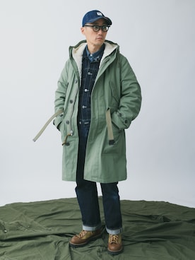 「WAIPER.inc（ワイパーインク）のアイテム（モッズコート）」を使った、Leeさん（メンズ・174cm）の冬コーディネート