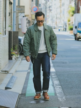 「レッドウィング」｜Leeさん（メンズ・174cm）の冬コーディネート