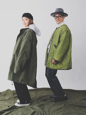 「HOUSTON（ヒューストン）のアイテム（モッズコート）」を使った、Leeさん（メンズ・174cm）の冬コーディネート