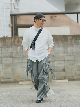 「RRL（ダブル アール エル）のアイテム（帽子）」を使った、Leeさん（メンズ・174cm）の春コーディネート
