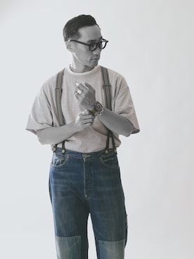 「501（ゴーマルイチ）のアイテム」を使った、Leeさん（メンズ・174cm）の春コーディネート