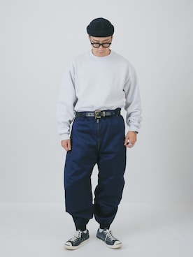 「アイテム（スウェット）」を使った、Leeさん（メンズ・174cm）の夏コーディネート