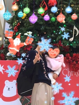 「Supreme.La.La.（シュープリームララ）のアイテム（パンツ）」を使った、ふーちゃんママさん（レディース・157cm）の冬コーディネート