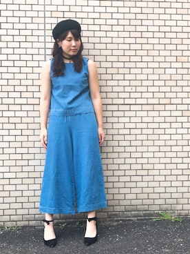 「TOMMY HILFIGER」｜「アイテム（ハンチング/ベレー帽）」を使った、sakikoさん（レディース・161cm）の夏コーディネート