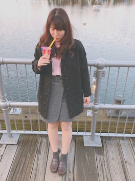 「Supreme.La.La.（シュープリームララ）のアイテム（スカート）」を使った、sakikoさん（レディース・161cm）の冬コーディネート