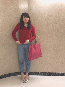 「ACCOMMODE（アコモデ）のアイテム（アクセサリー）」を使った、sakikoさん（レディース・161cm）の春コーディネート
