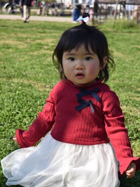 「1歳6ヶ月」｜「アイテム（ワンピース/ドレス）」を使った、ふーちゃんさん（キッズ・70cm）の春コーディネート