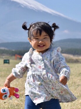 「1歳6ヶ月」｜「アイテム（ワンピース/ドレス）」を使った、ふーちゃんさん（キッズ・70cm）の春コーディネート