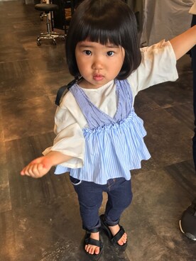 「コムサデモード」｜ふーちゃんさん（キッズ・80cm）の夏コーディネート