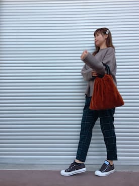 「MODE ROBE（モードローブ）のアイテム（バッグ）」を使った、Rika☺︎さん（レディース・164cm）の秋コーディネート