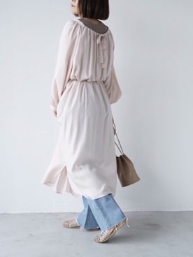 「Happy John（ハッピージョン）のアイテム（シャツワンピース）」を使った、a m iさん（レディース・153cm）の夏コーディネート
