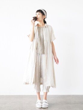 「日常」｜「アイテム（ワンピース/ドレス）」を使った、SAHANさん（レディース・165cm）の夏コーディネート