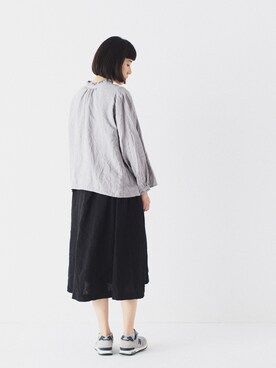 「日系极简」｜「アイテム（ジャンパースカート）」を使った、SAHANさん（レディース・165cm）の秋コーディネート