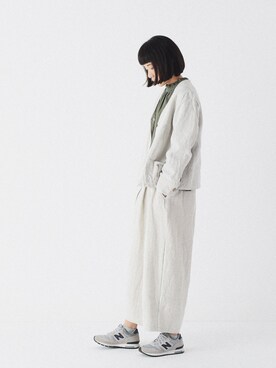 「日系极简」｜「アイテム（ブルゾン）」を使った、SAHANさん（レディース・165cm）の秋コーディネート