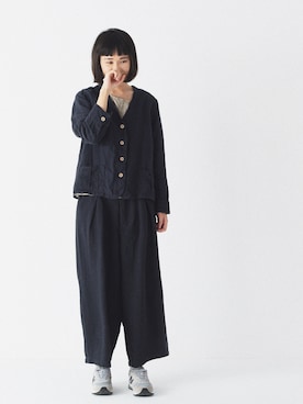 「日系极简」｜「アイテム（ブルゾン）」を使った、SAHANさん（レディース・165cm）の秋コーディネート