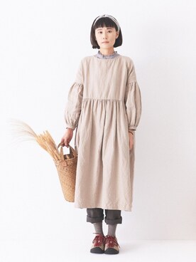 「日常」｜「アイテム（ワンピース/ドレス）」を使った、SAHANさん（レディース・165cm）の秋コーディネート