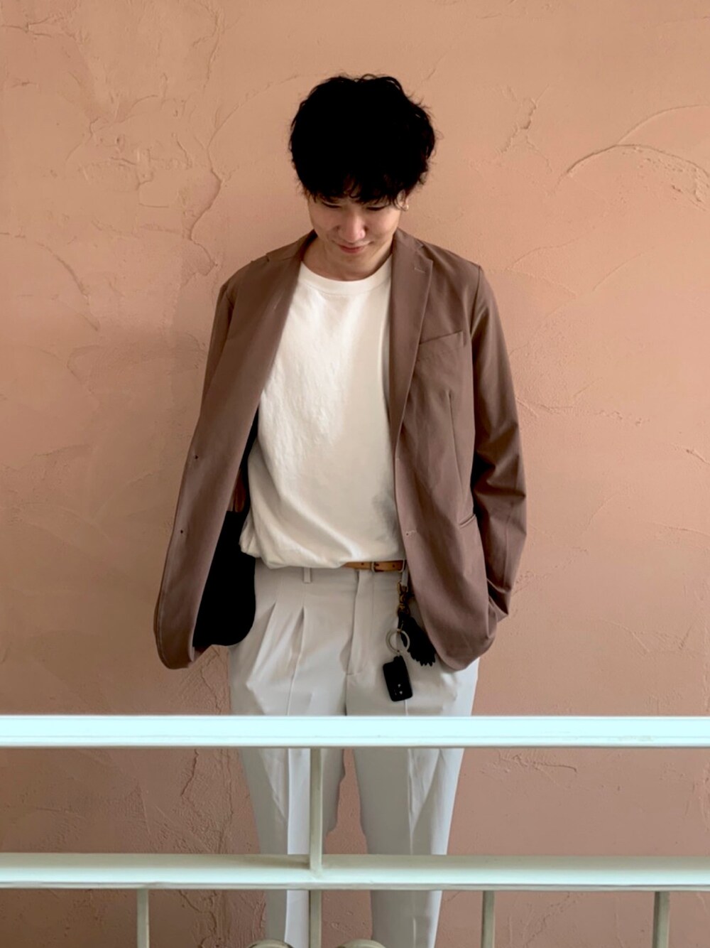 「GUのアイテム（ジャケット/アウター、その他）」を使った、duoさん（メンズ・181cm）の夏コーディネートの1枚目の写真