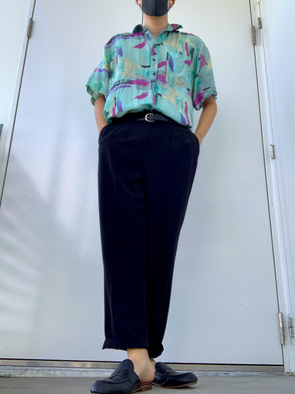 「usedのアイテム（トップス、ブルー系）」を使った、duoさん（メンズ・181cm）の夏コーディネートの1枚目の写真